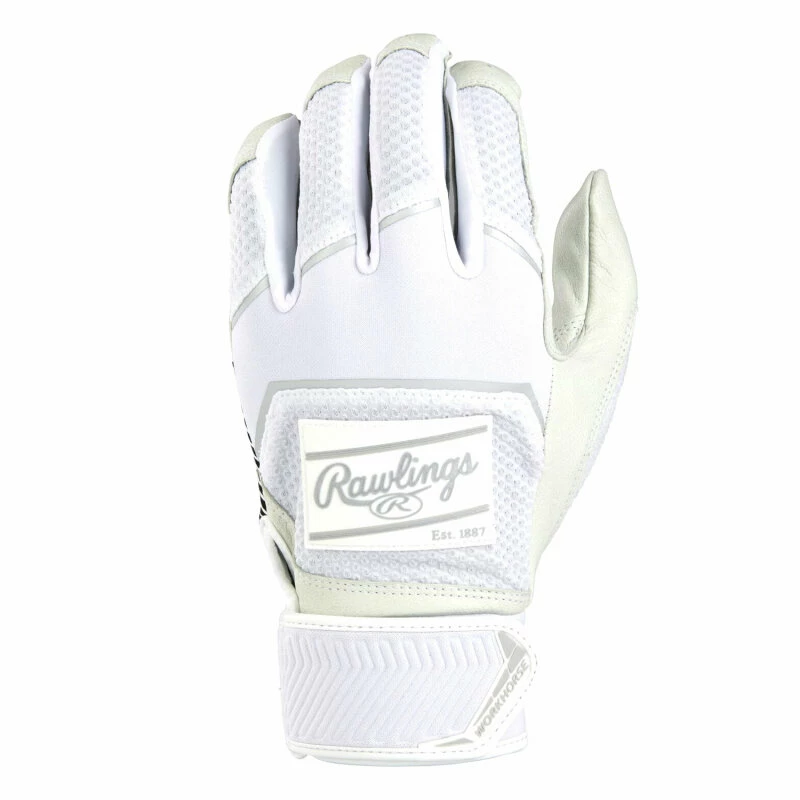 Batting Gloves Rawlings Workhorse (Weiß) 2 Batting Gloves Rawlings Workhorse (Weiß) – Bild 2
