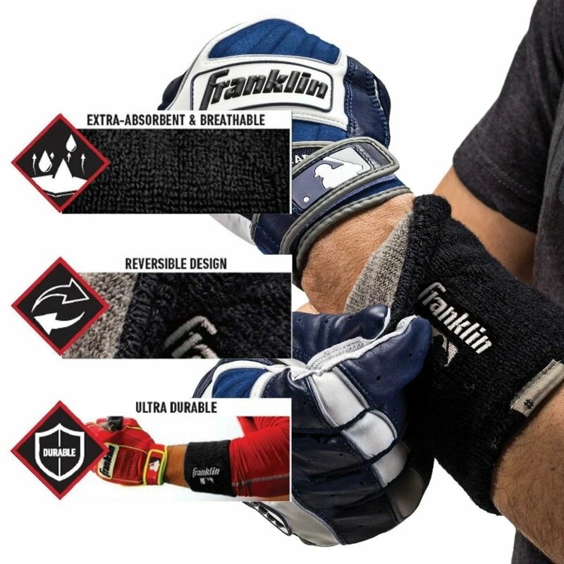 Franklin 4" MLB X-Vent Reversible Wristband (Grau/Rot) 2 Franklin 4" MLB X-Vent Reversible Wristband (Grau/Rot) – Bild 2