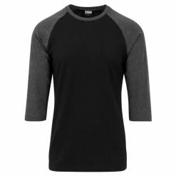 URBAN CLASSICS Undershirt Baseball Raglan 3/4 (Black/Charcoal)