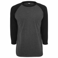 URBAN CLASSICS Undershirt Baseball Raglan 3/4 (Charcoal/Black)